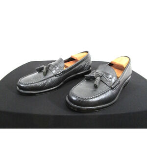 H. S. Trask Classic Black Pebbled Leather Tassel Loafers Men Sz 11 M EUC!
